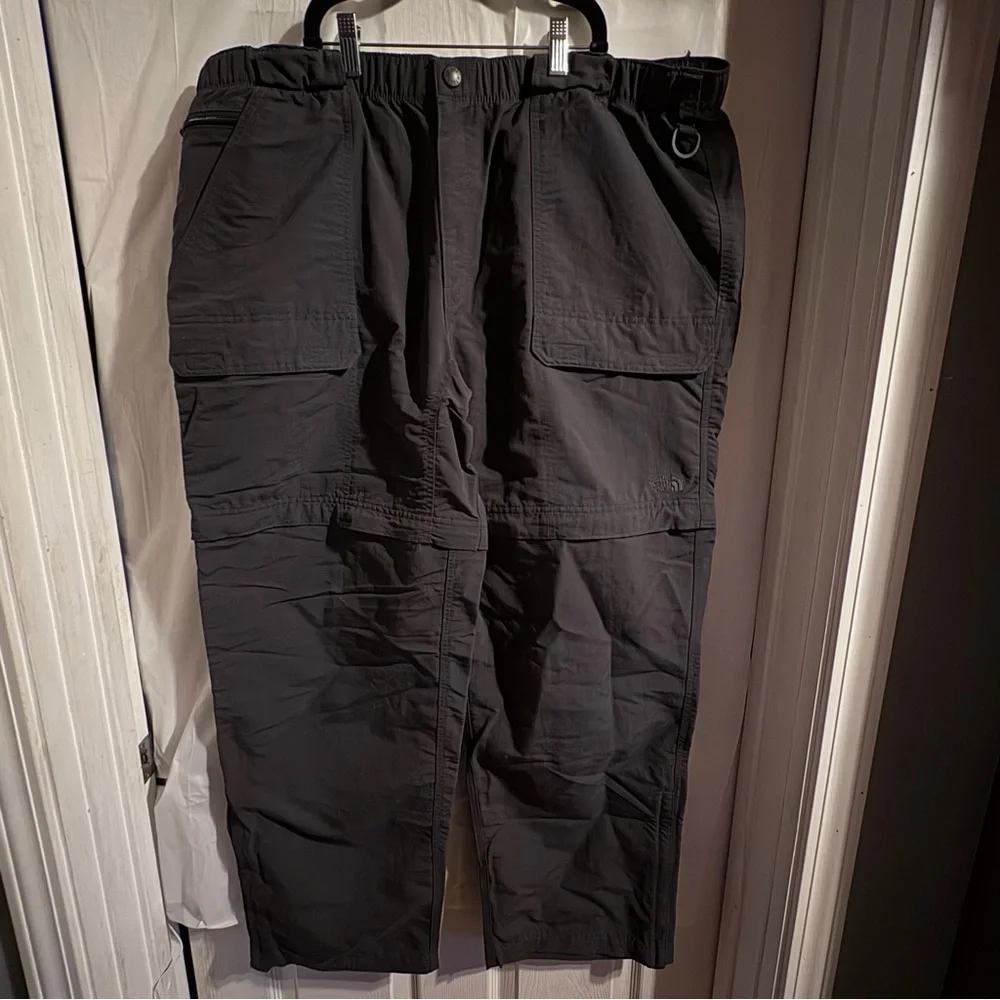 The North Face Convertible Cargo Hiking Pants Mens XXL Charcoal Gray Technical